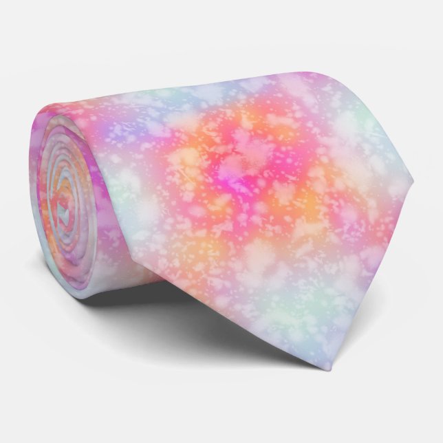 Abstrakte Aquarellbilder in Rosa und Orange Krawatte (Gerollt)