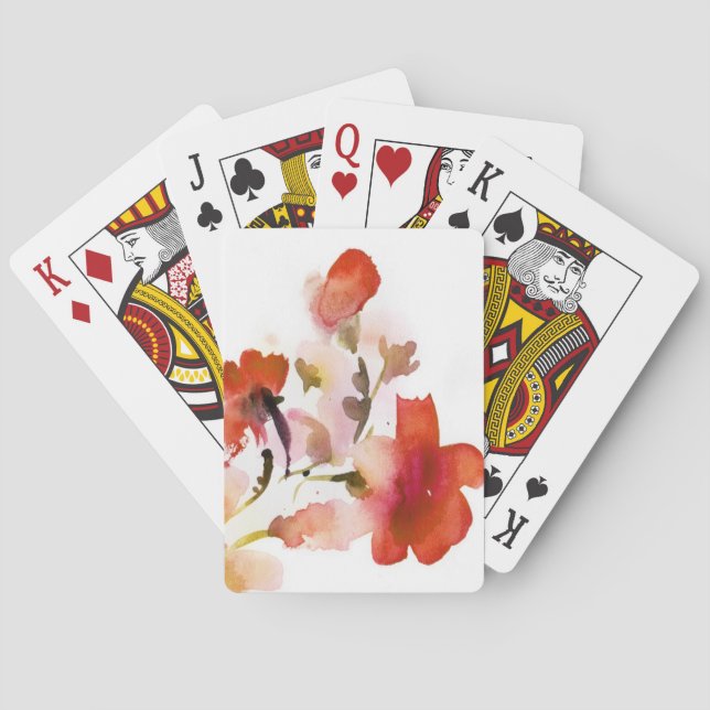 Abstrakte Aquarellbilder mit Blumen Spielkarten (Rückseite)