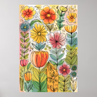 Abstrakte Aquarellbilder von Hand Gezeichnet Blume