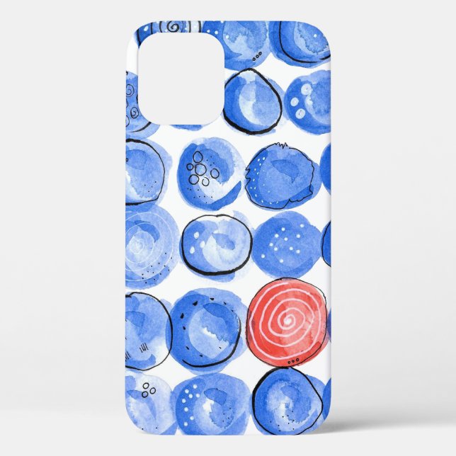 Abstrakte Aquarellblau-Punkte Case-Mate iPhone Hülle (Rückseite)