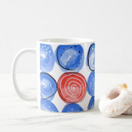 Abstrakte Aquarellblau-Punkte Kaffeetasse