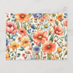 Abstrakte Aquarellblumen für jeden Anlass  Postkarte