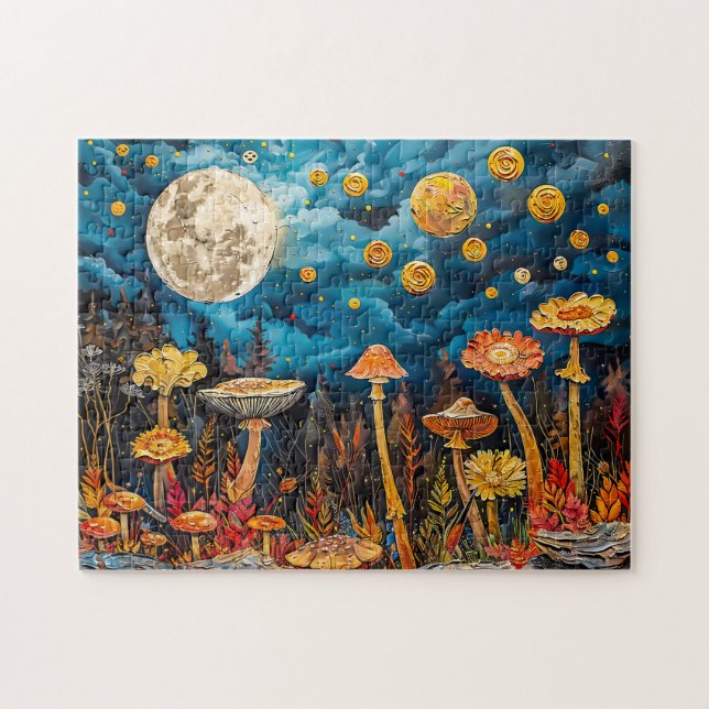 Abstrakte Aquarelldarstellung Vollmond (Horizontal)