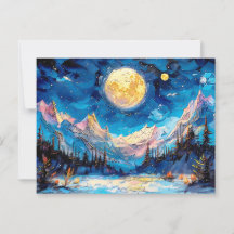 Abstrakte Aquarelldarstellung Vollmond