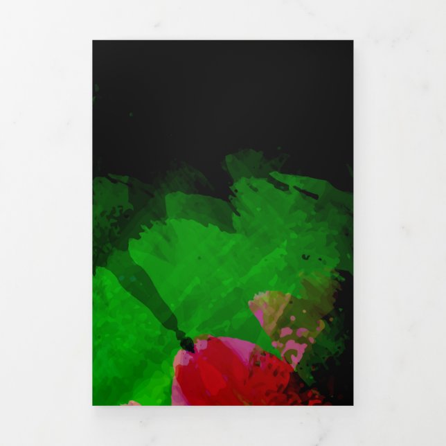 Abstrakte Aquarellfarbe 2 Dreifach Gefaltete Urlaubskarte (Cover)