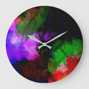Abstrakte Aquarellfarbe 2 Große Wanduhr