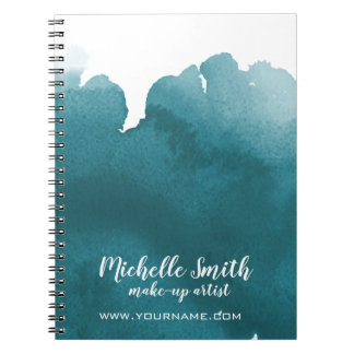 Abstrakte Aquarellfarbe aquamariner Pinselstrich Notizblock