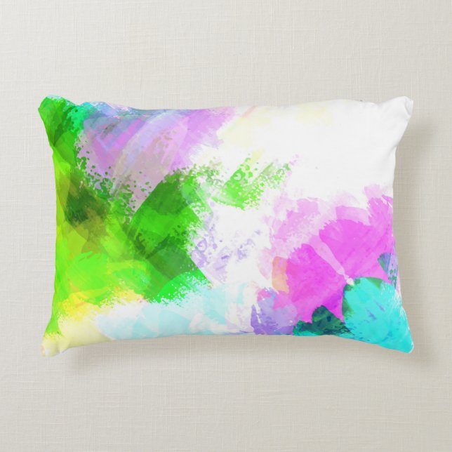 Abstrakte Aquarellfarbe Dekokissen (Vorderseite)