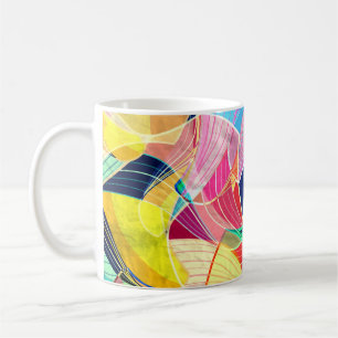 Abstrakte Aquarellfarbe, fantastischer Hintergrund Kaffeetasse