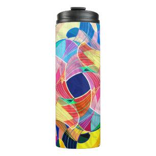 Abstrakte Aquarellfarbe, fantastischer Hintergrund Thermosbecher
