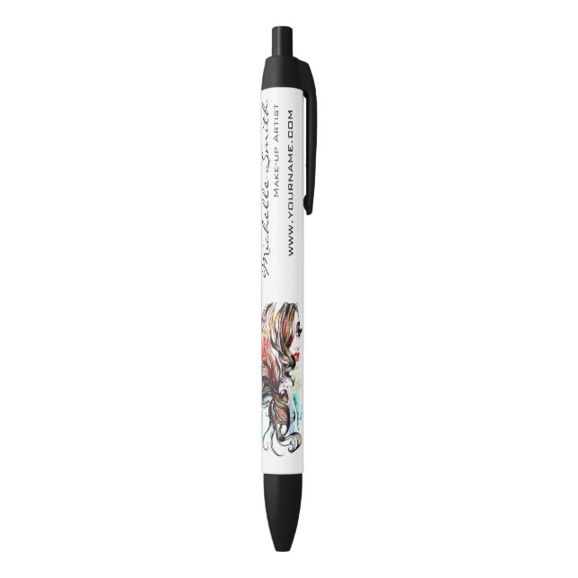 Abstrakte Aquarellfarbe farbige Frauenschminke Kugelschreiber (Unterseite (Vertikal))