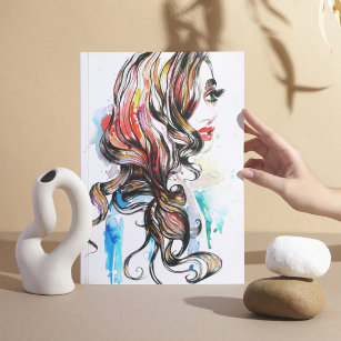 Abstrakte Aquarellfarbe farbige Frauenschminke Pos Poster