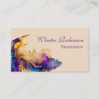 Abstrakte Aquarellfarbe, goldfarben Visitenkarte