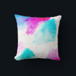 abstrakte Aquarellfarbe in Rosa Kissen<br><div class="desc">moderne,  hellrosa blaue abstrakte Aquarellpinke</div>