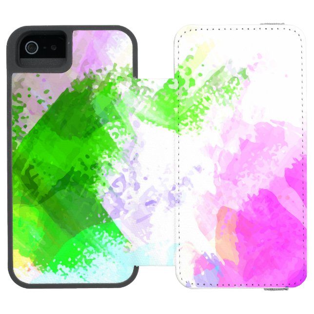 Abstrakte Aquarellfarbe Incipio iPhone Geldbeutel-Hülle (Folio Geöffnet)
