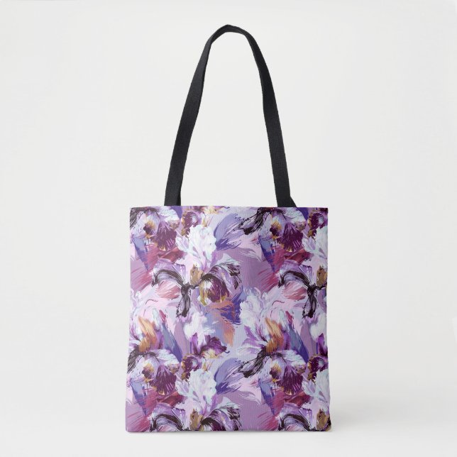 Abstrakte Aquarellfarbe Iris drucken Tasche (Vorderseite)