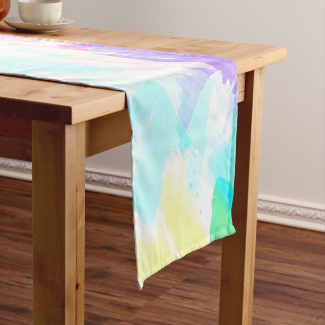 Abstrakte Aquarellfarbe Kurzer Tischläufer (Beispiel)