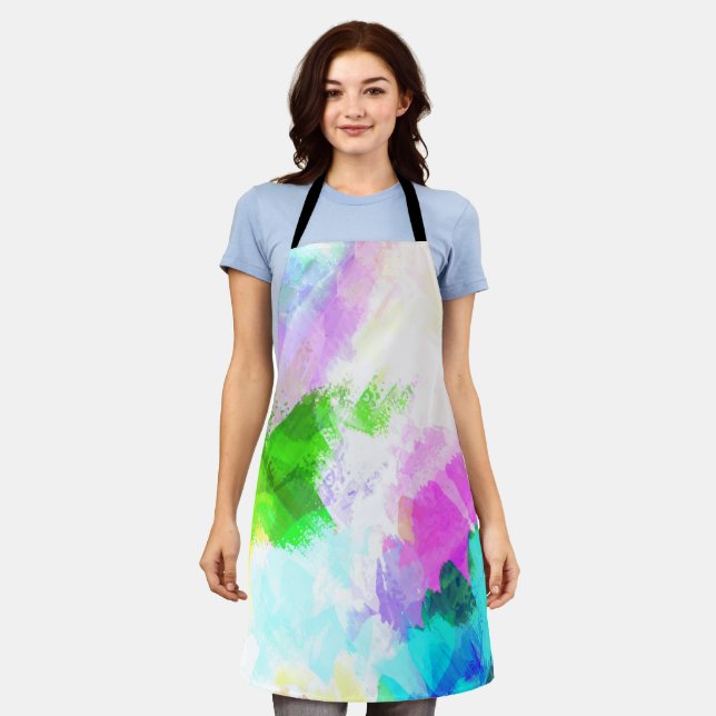 Abstrakte Aquarellfarbe Schürze (Getragen)