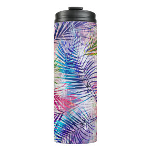 Abstrakte Aquarellfarben Blätter Allover Muster Thermosbecher