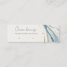 Abstrakte Aquarellfarben Blue Gold Stud Earring Ho Mini Visitenkarte