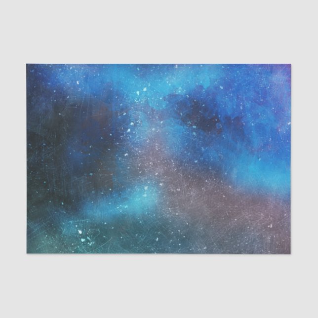Abstrakte Aquarellfarben-Decoupage der Nacht 10x15 Seidenpapier (Vorderseite)