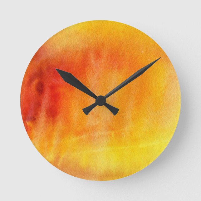 Abstrakte Aquarellfarben, handgemalt 19 Runde Wanduhr (Vorderseite)