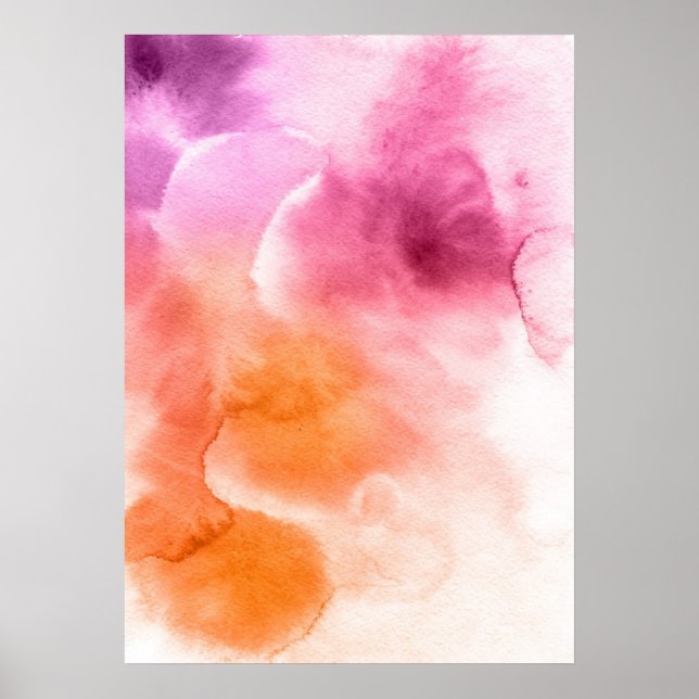 Abstrakte Aquarellfarben, handgemalt 3 Poster (Vorne)