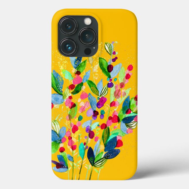 Abstrakte Aquarellfarben mit Blumen Case-Mate iPhone Hülle (Rückseite)