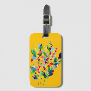 Abstrakte Aquarellfarben mit Blumen Gepäckanhänger