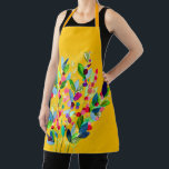 Abstrakte Aquarellfarben mit Blumen Schürze<br><div class="desc">Niedliche,  farbenfrohe Aquarellgestaltung mit hellen Frühlingsfarben,  orange und lebhaft Blume.</div>