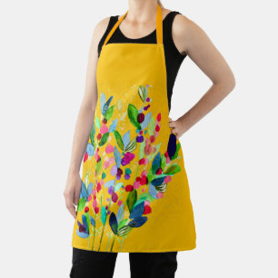 Abstrakte Aquarellfarben mit Blumen Schürze