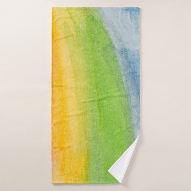 Abstrakte Aquarellfarben-Regenbogenfarben Hintergr Badehandtuch (Badehandtuch)