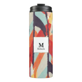 Abstrakte Aquarellfarbenmonogramm Thermosbecher