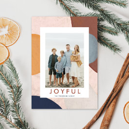 Abstrakte Aquarellformen Boho Foto Feiertagskarte