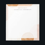 Abstrakte Aquarellformen Notepad Notizblock<br><div class="desc">Moderne,  abstrakte Formen in Erdtönen wie Terrakotta,  Pfirsich und Blüte.</div>