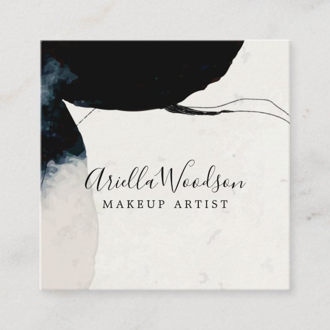 Abstrakte Aquarellformen Quadratische Visitenkarte (Vorderseite)