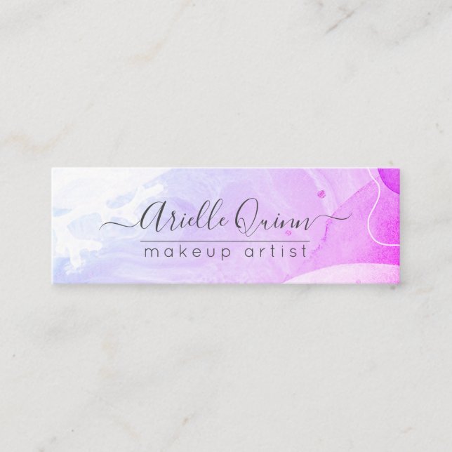 Abstrakte Aquarellformen - Texturschrift Mini Visitenkarte (Vorderseite)