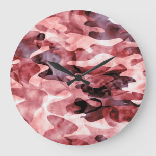 Abstrakte Aquarellgetarnung: Krawatte-Färbung. Große Wanduhr