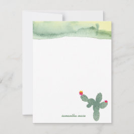 Abstrakte Aquarellkaktus Vielen Dank Anmerkung Kar Mitteilungskarte