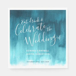 Abstrakte Aquarellkunst aquamarine Wasserheiznacke Serviette