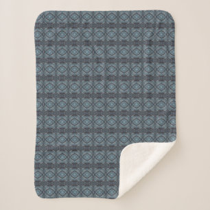 Abstrakte Aquarellkunst in Blau Sherpadecke