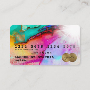 Abstrakte Aquarellkunst Kreditkarte Stil Gold Visitenkarte