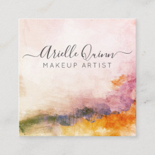 Abstrakte Aquarellkunst Quadratische Visitenkarte
