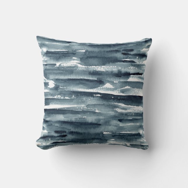 Abstrakte Aquarelllinien Kissen (Vorderseite)