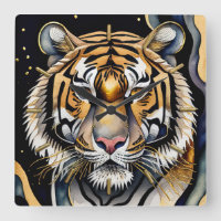 Abstrakte Aquarellmalerei aus Tiger 5:4