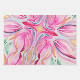 Abstrakte Aquarellmalerei Geschenkpapier Set