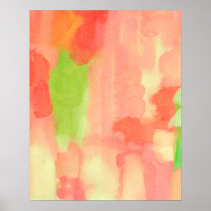 Abstrakte Aquarellmalerei in Soft Pastel Poster