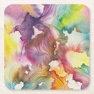 Abstrakte Aquarellmalerei Rechteckiger Pappuntersetzer