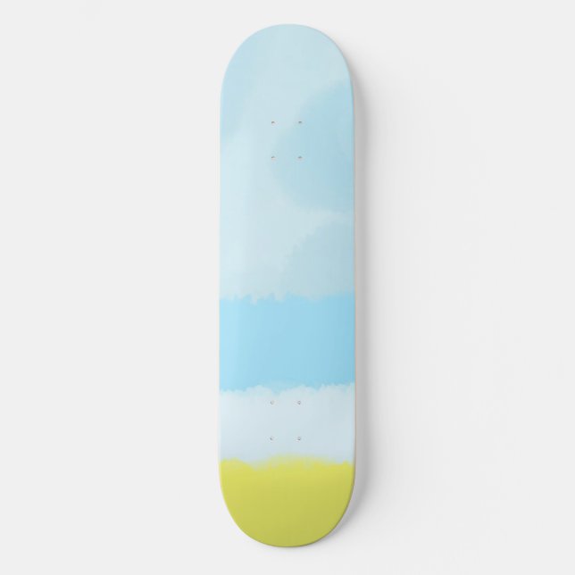 abstrakte Aquarellmalerei Skateboard (Vorderseite)
