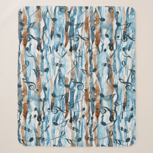 Abstrakte Aquarellmuster-Musiknoten. Sherpadecke